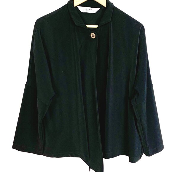 Itemz Chris Baumgartner Lagenlook Pants 1 Button Jacket 2-Piece Set Black - Picture 3 of 12